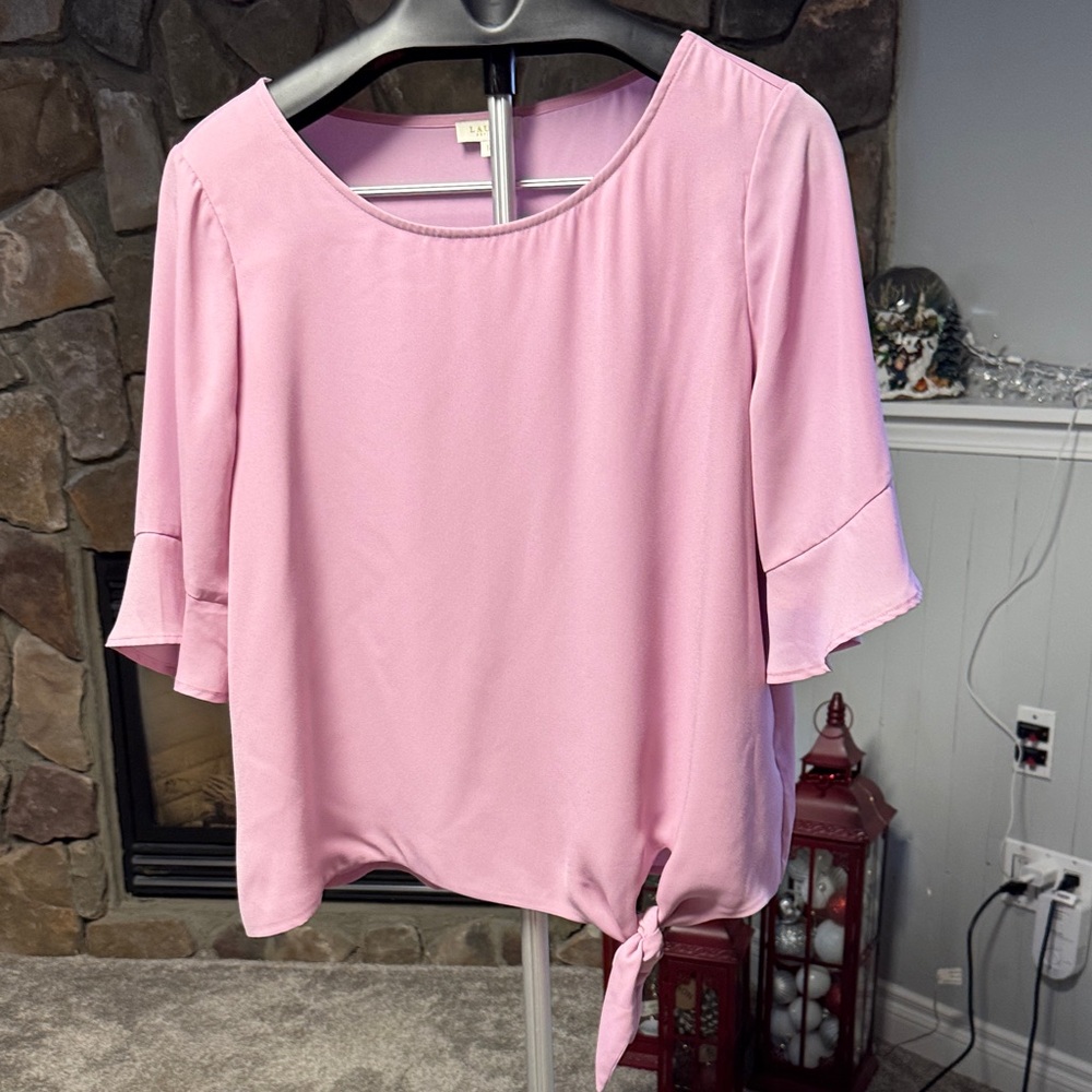Elegant Pink Blouse with Side Tie
